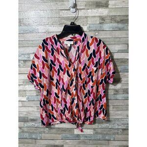 Women’s Linen Charter Club Blouse Multicolored Size Small